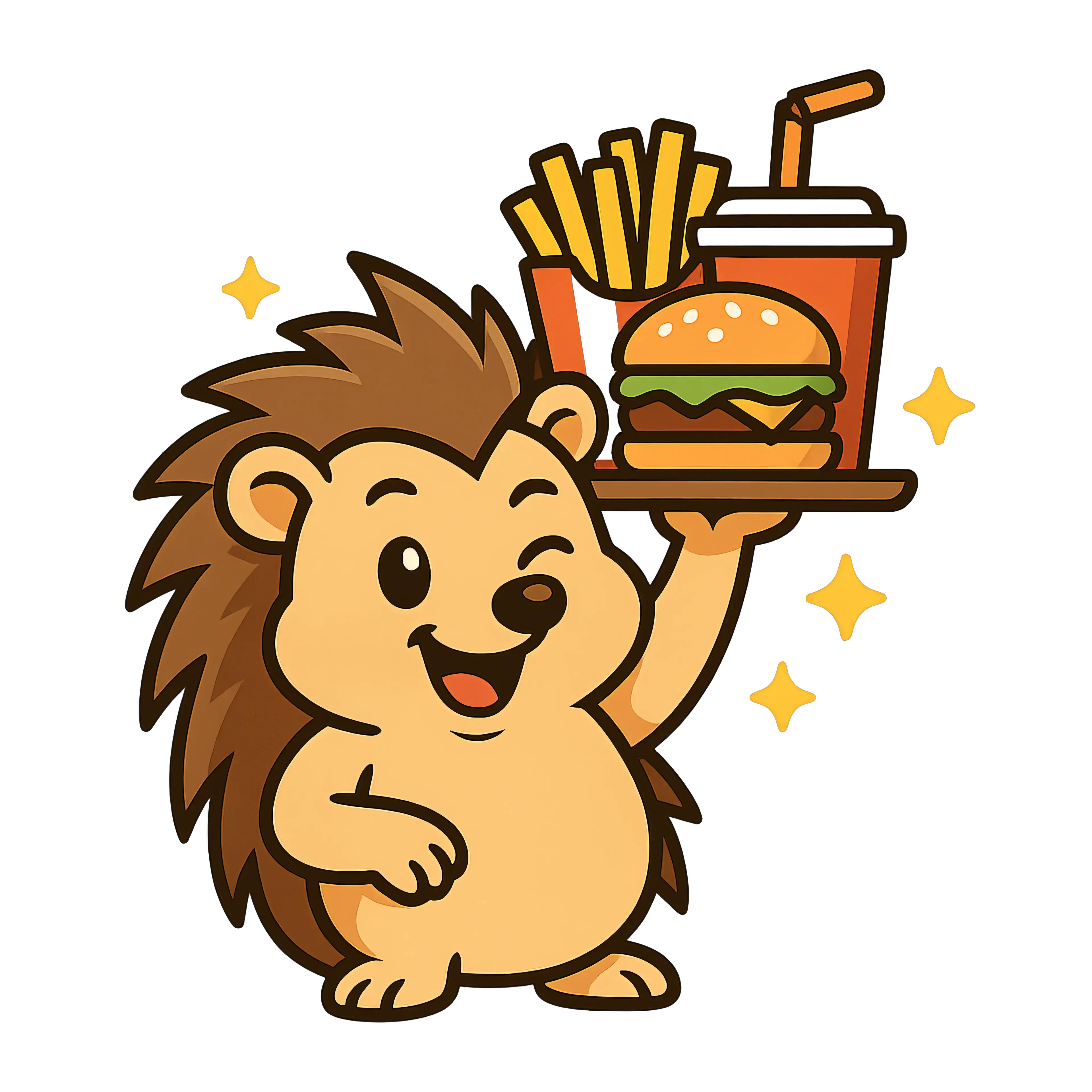 Hedgehog Burger Mascot